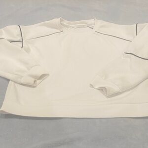 White Sweatshirt with Black Accents